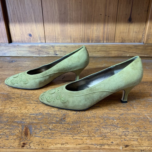 Gold Suede Jennifer Moore Heels - Picture 4 of 7